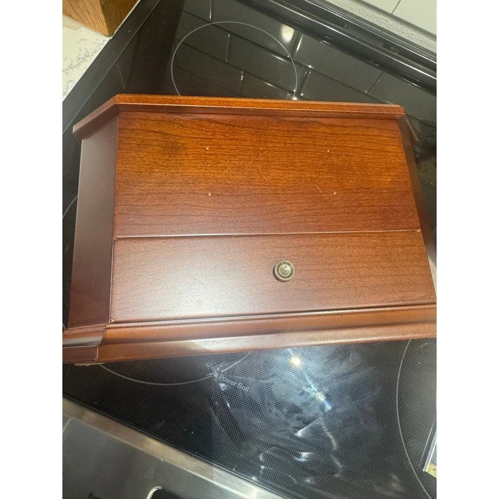 Vintage Bombay Company Wooden Desk Organizer/Jewelry Mahogany Finish Drawer